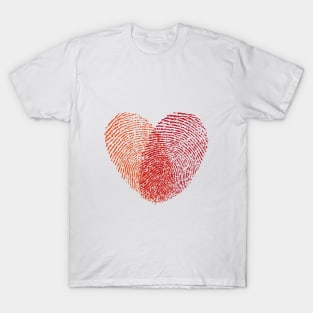 red fingerprint heart T-Shirt